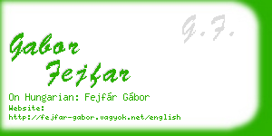 gabor fejfar business card